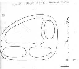 H462 Notebook sketch of Willy Brig Syke Early Medieval farmstead